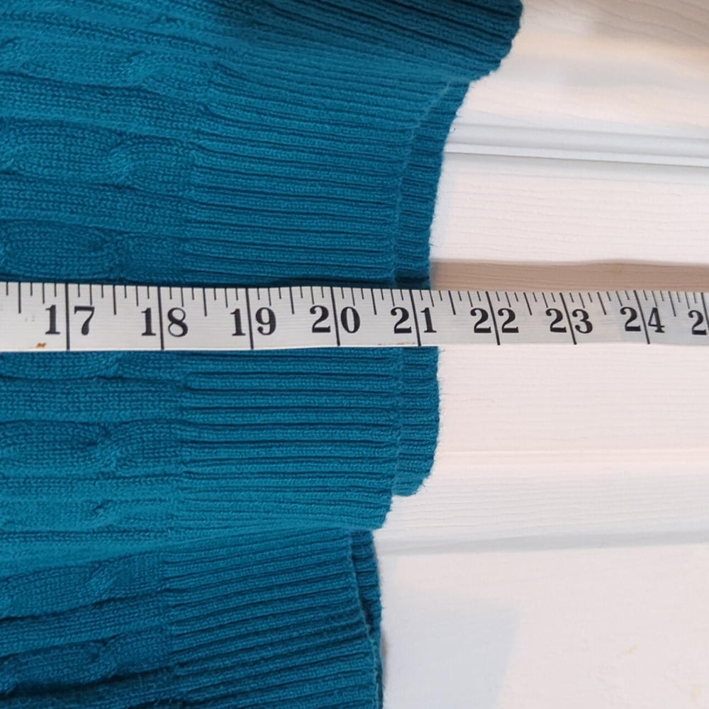 🔥Cable sweater in teal PXL, St John's Bay - Picture 6 of 7